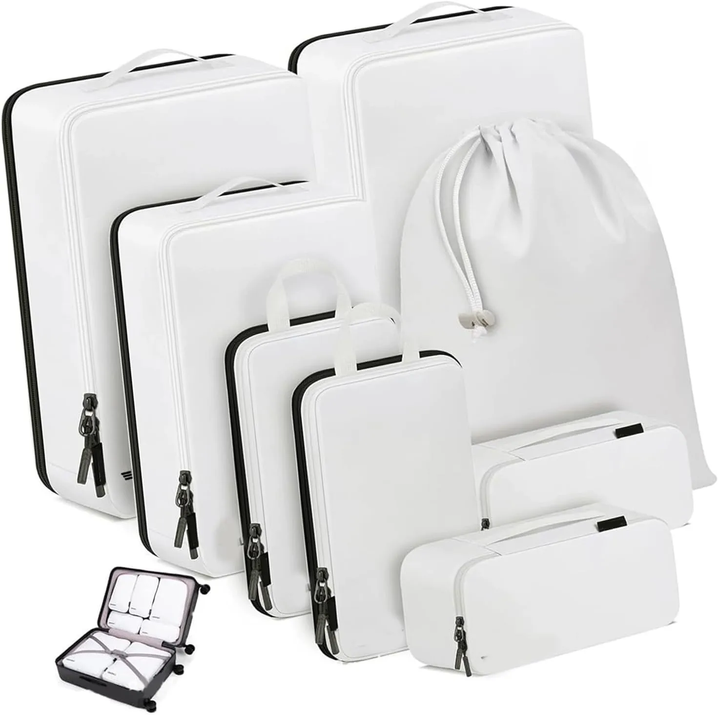 10pc Set Compressible Packing Cubes For Suitcases Travel Accessory Luggage Organizers For Efficient Packing