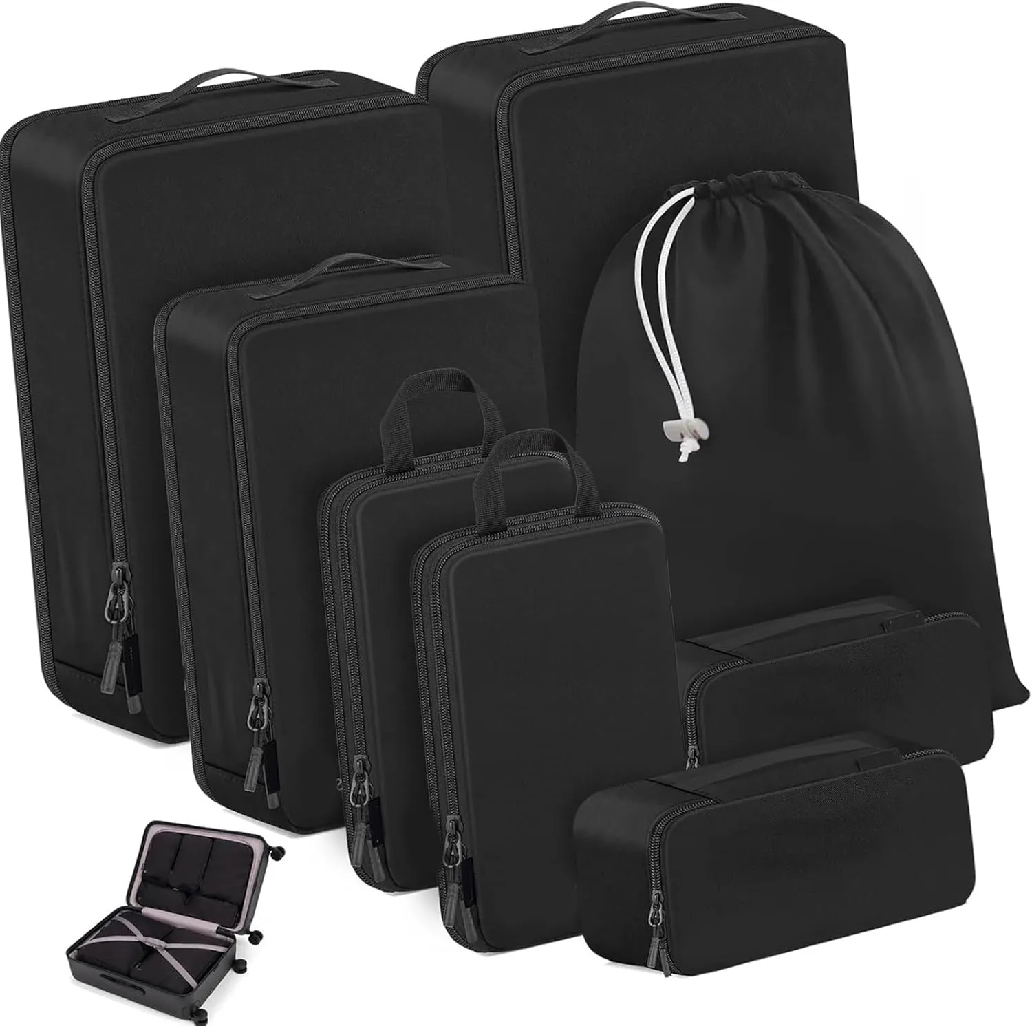 10pc Set Compressible Packing Cubes For Suitcases Travel Accessory Luggage Organizers For Efficient Packing