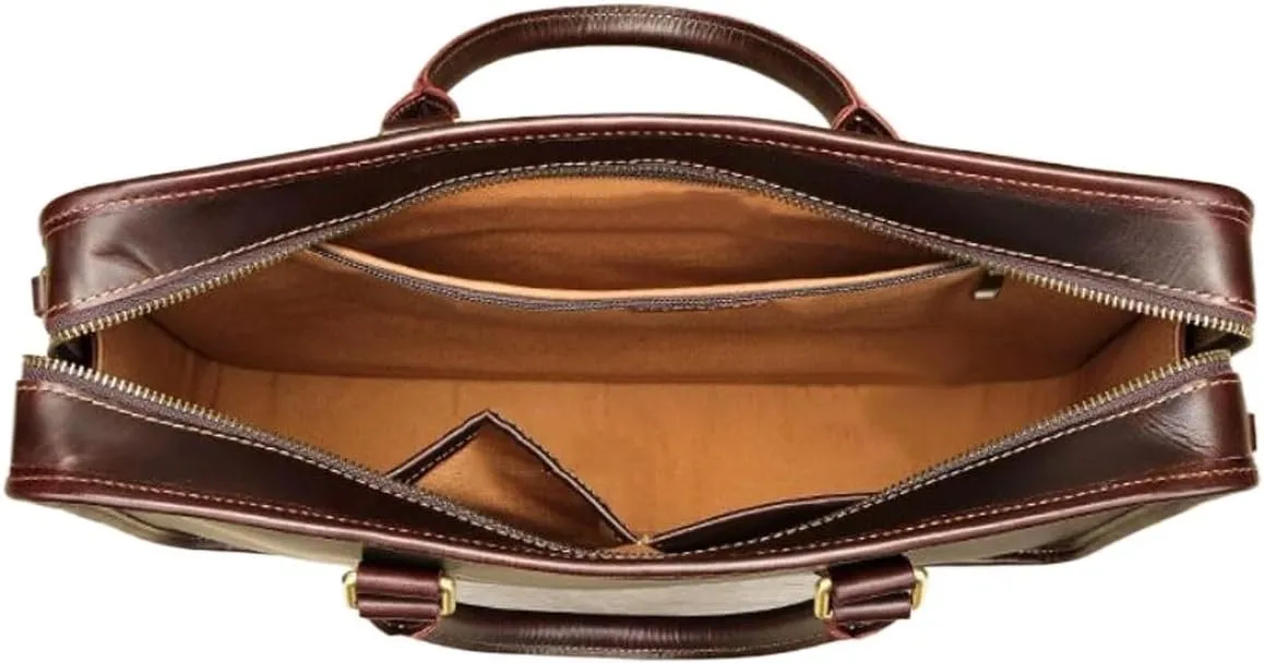 15Inch Business Handbags Briefcases Mens Messenger Shoulder Bags Laptop Bags Leather Carrying Cases
