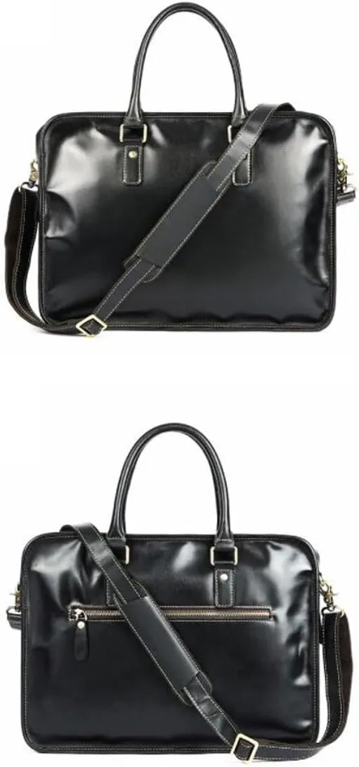 15Inch Business Handbags Briefcases Mens Messenger Shoulder Bags Laptop Bags Leather Carrying Cases