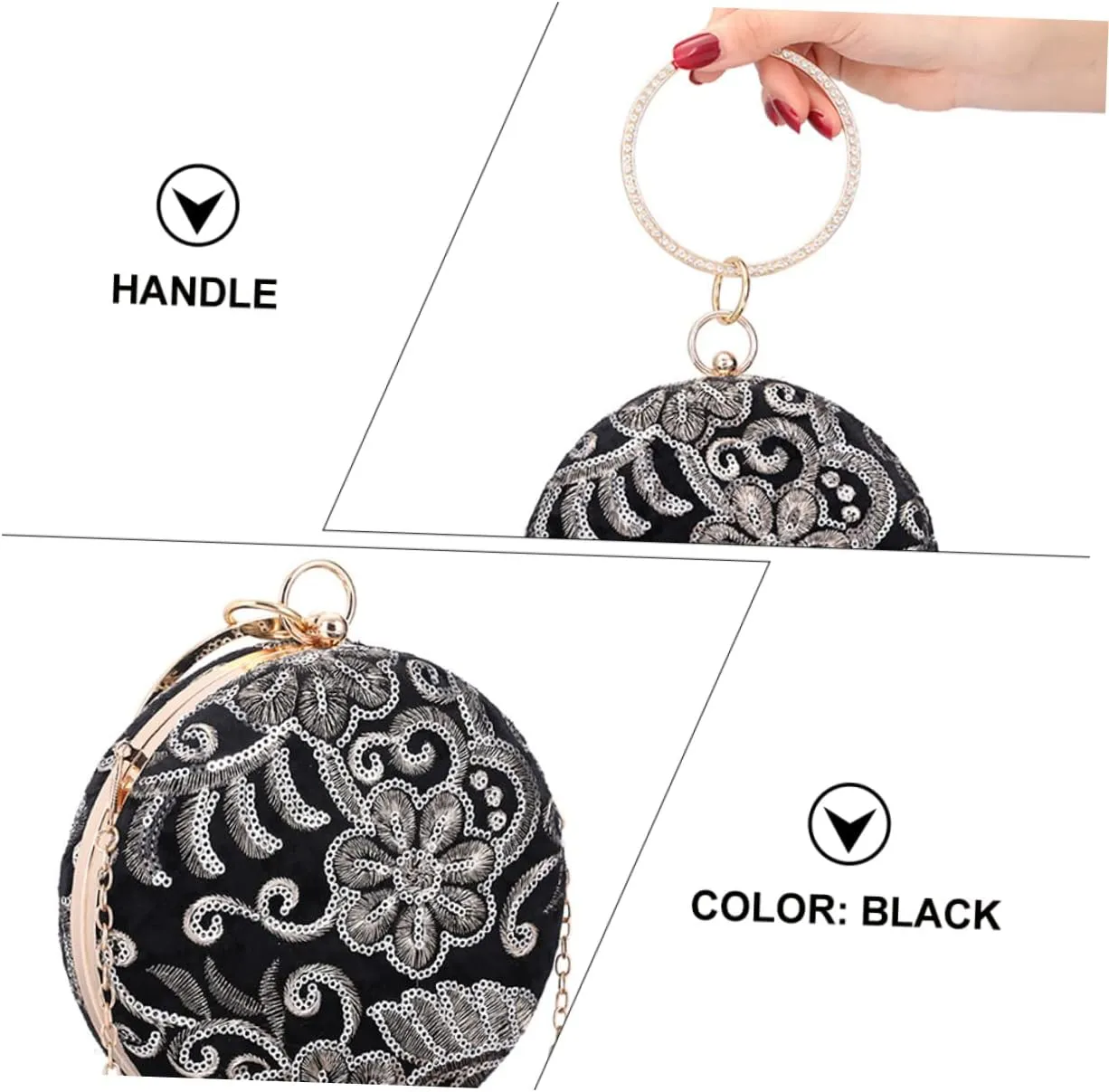 2 Pcs Embroidered Evening Bag Women Clutch Purse Clutch Purses for Women Wedding Evening Clutch Purses