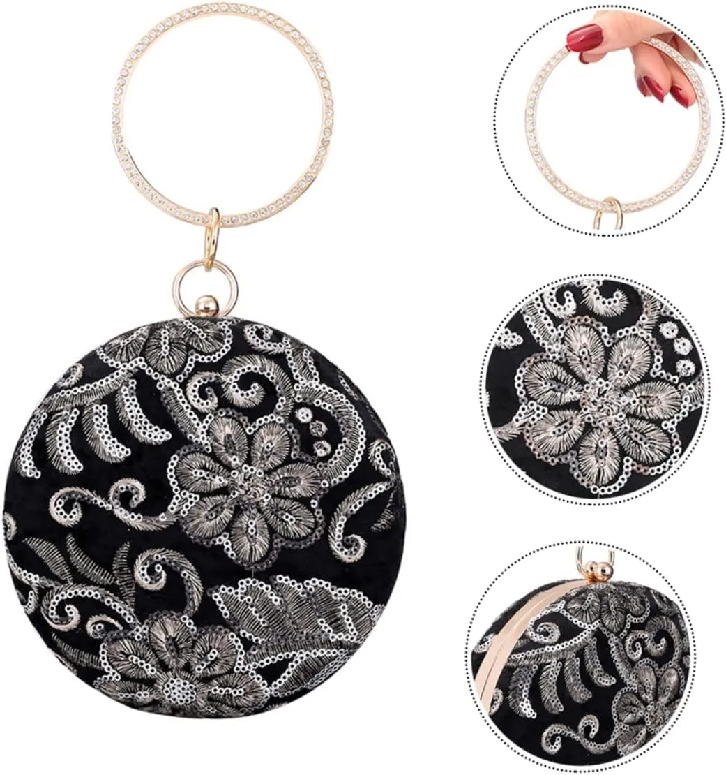 2 Pcs Embroidered Evening Bag Women Clutch Purse Clutch Purses for Women Wedding Evening Clutch Purses