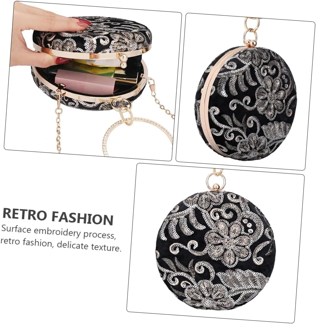 2 Pcs Embroidered Evening Bag Women Clutch Purse Clutch Purses for Women Wedding Evening Clutch Purses