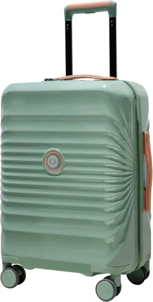 24 Inch Lightweight Suitcase with TSA Lock USB Port Spinner Wheels Green Carry On Luggage