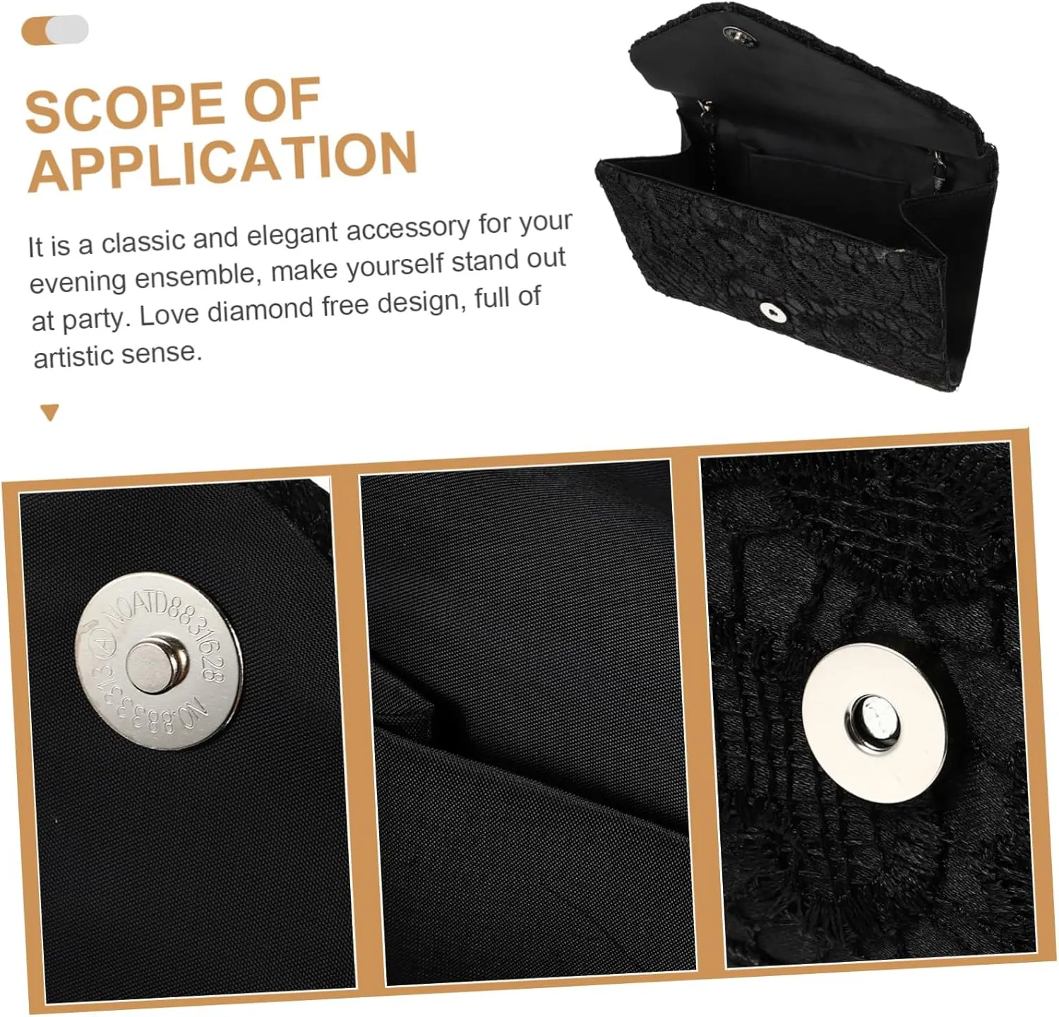 2pcs Handbag Clutch for Women Hand Purse for Women Wedding Clutch Prom Purse Glitter Wallets for Women