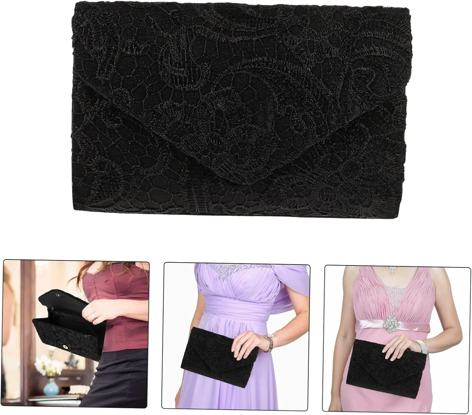 2pcs Handbag Clutch for Women Hand Purse for Women Wedding Clutch Prom Purse Glitter Wallets for Women