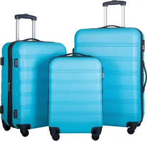 3 Piece Luggage Sets Hardside Spinner Suitcase with TSA Lock - 20 Inch, 24 Inch, 28 Inch - Travel Carry-On & Check-in