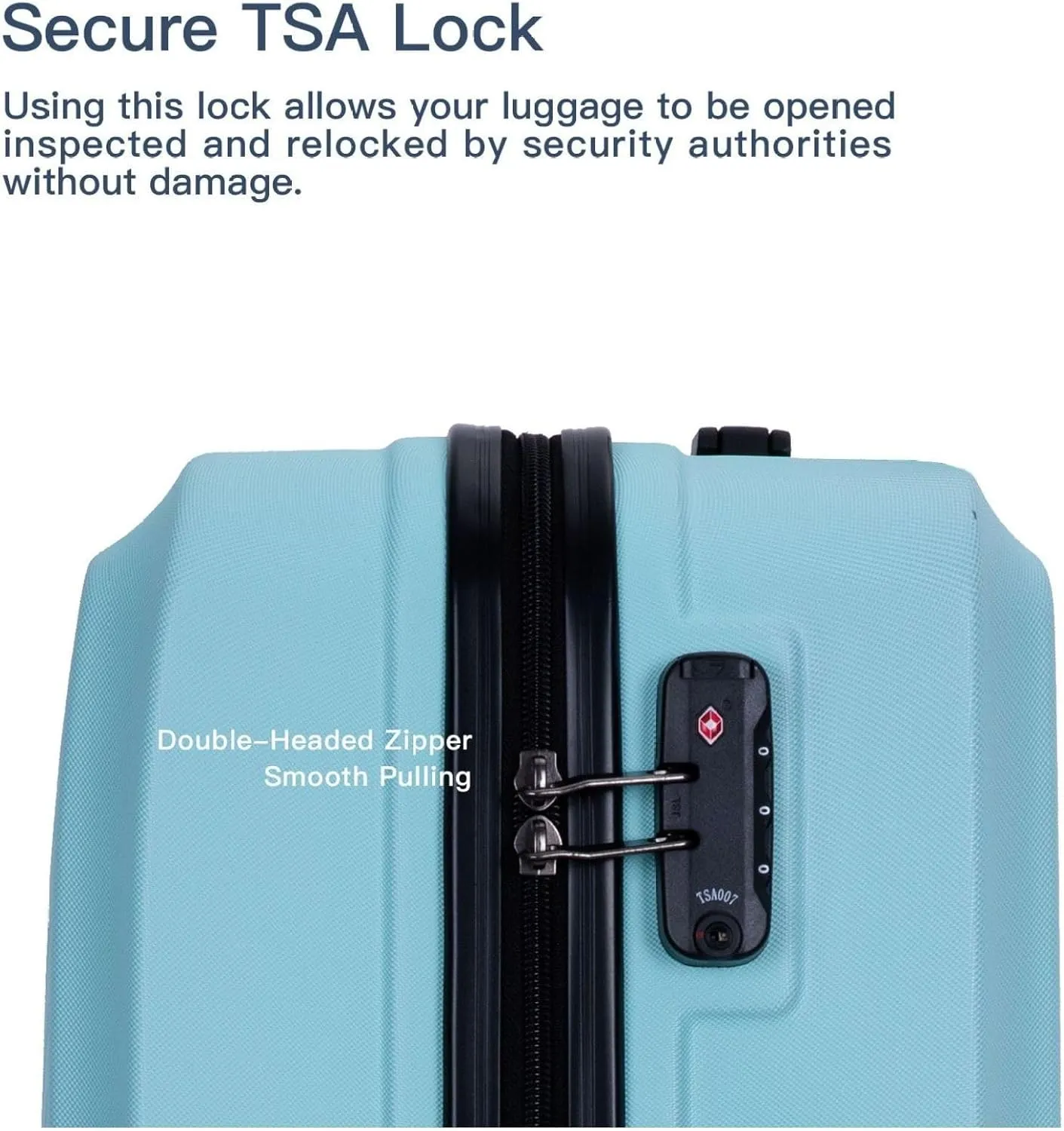 3 Piece Luggage Sets Lightweight Suitcase with Two ; Spinner Wheels; TSA Lock; (20/24/28),Blue