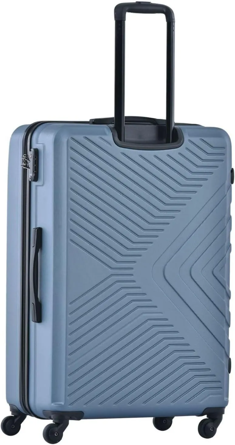 3 Piece Luggage Sets Lightweight Suitcase with Two ; Spinner Wheels; TSA Lock; (20/24/28),Blue