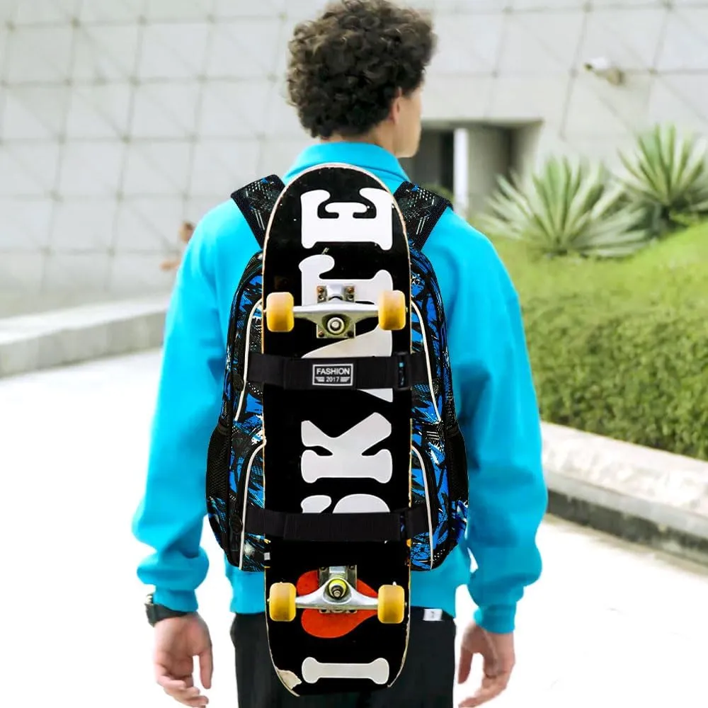 3Pcs Backpack for Girls Boys, 17 Inches Women Men School Bookbag Set for Teens College, Laptop Backpacks with Lunch Box