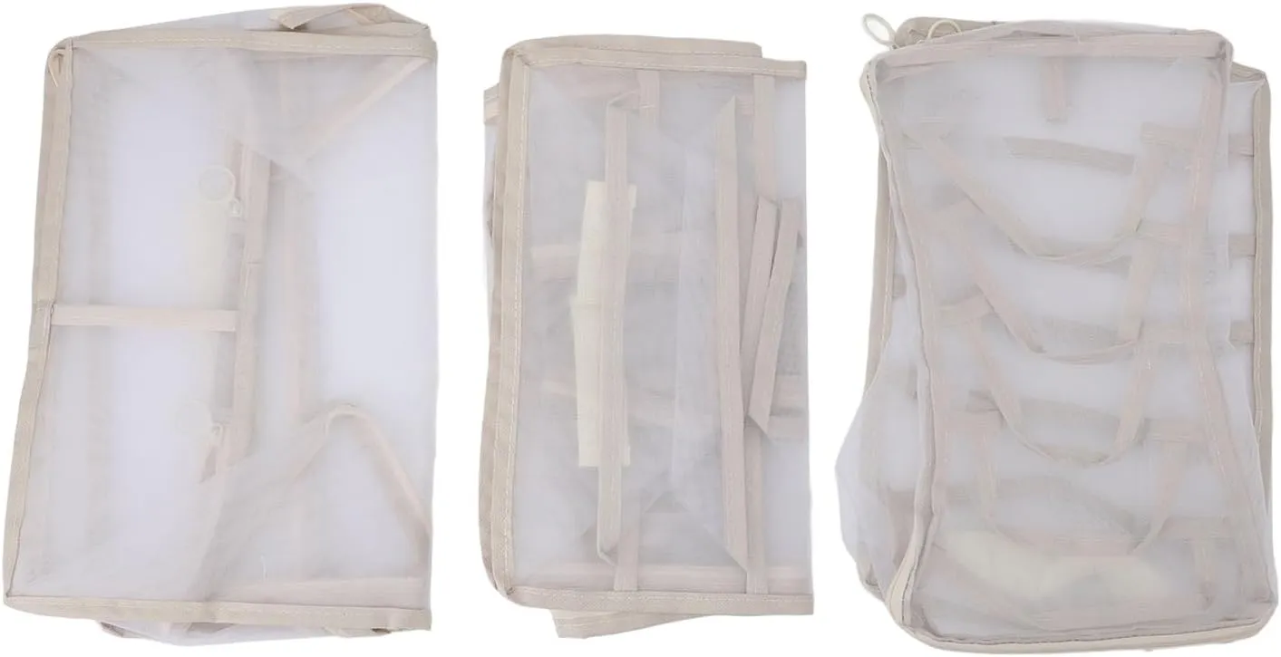 3PCS Packing Cubes Set, Lightweight Foldable Travel Luggage Bags, Portable Carry Handles, Tear Cloth Material, Multifunctional Storage for Suitcase Closet