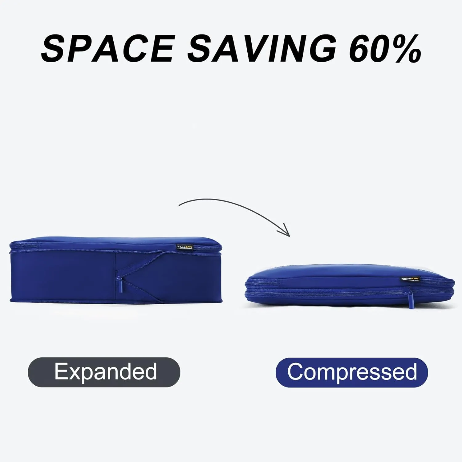 4 Set Compression Packing Cubes for Suitcases and Backpack, Space Saving Organizers, Luggage Bag for Travel Essentials (Dark Blue)