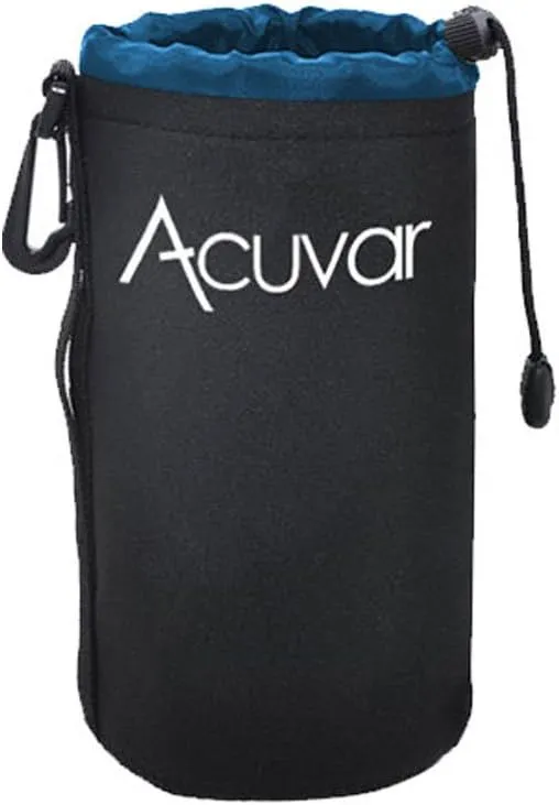 Acuvar Large Neoprene (Blue and Black) Soft Pouch for Canon, Sony, Pentax, Sigma, Olympus DSLR and SLR Camera Lens