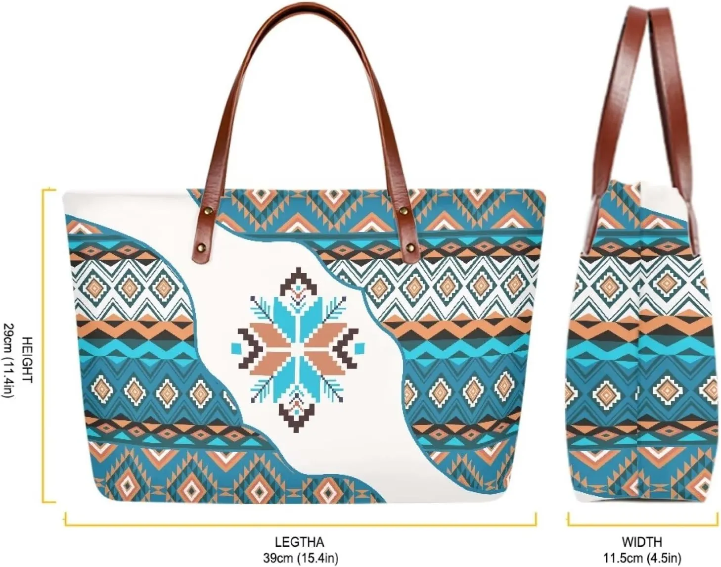 African Tribal Ethnic Print Women Tote Shoulder Bags Casual Handbag