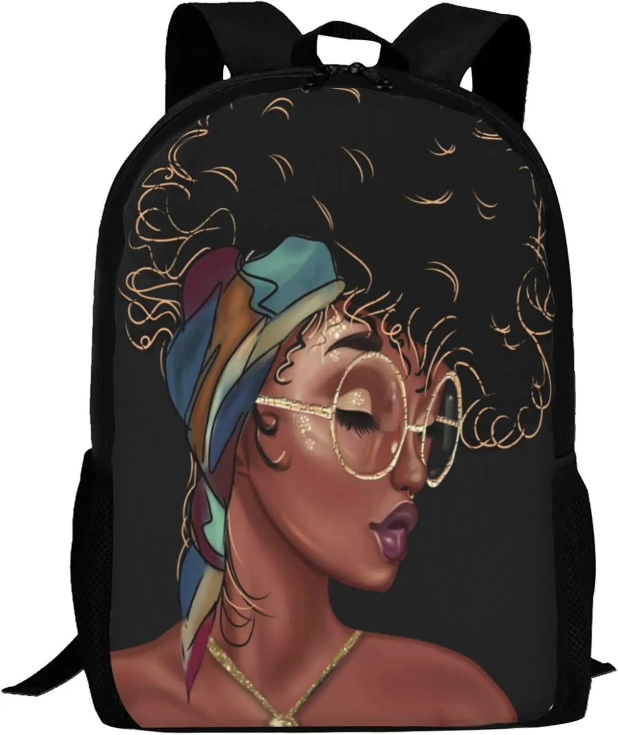 Afro Black Girl Backpack Laptop Backpack African Bookbag for Teen Women School Students Office 17 Inch