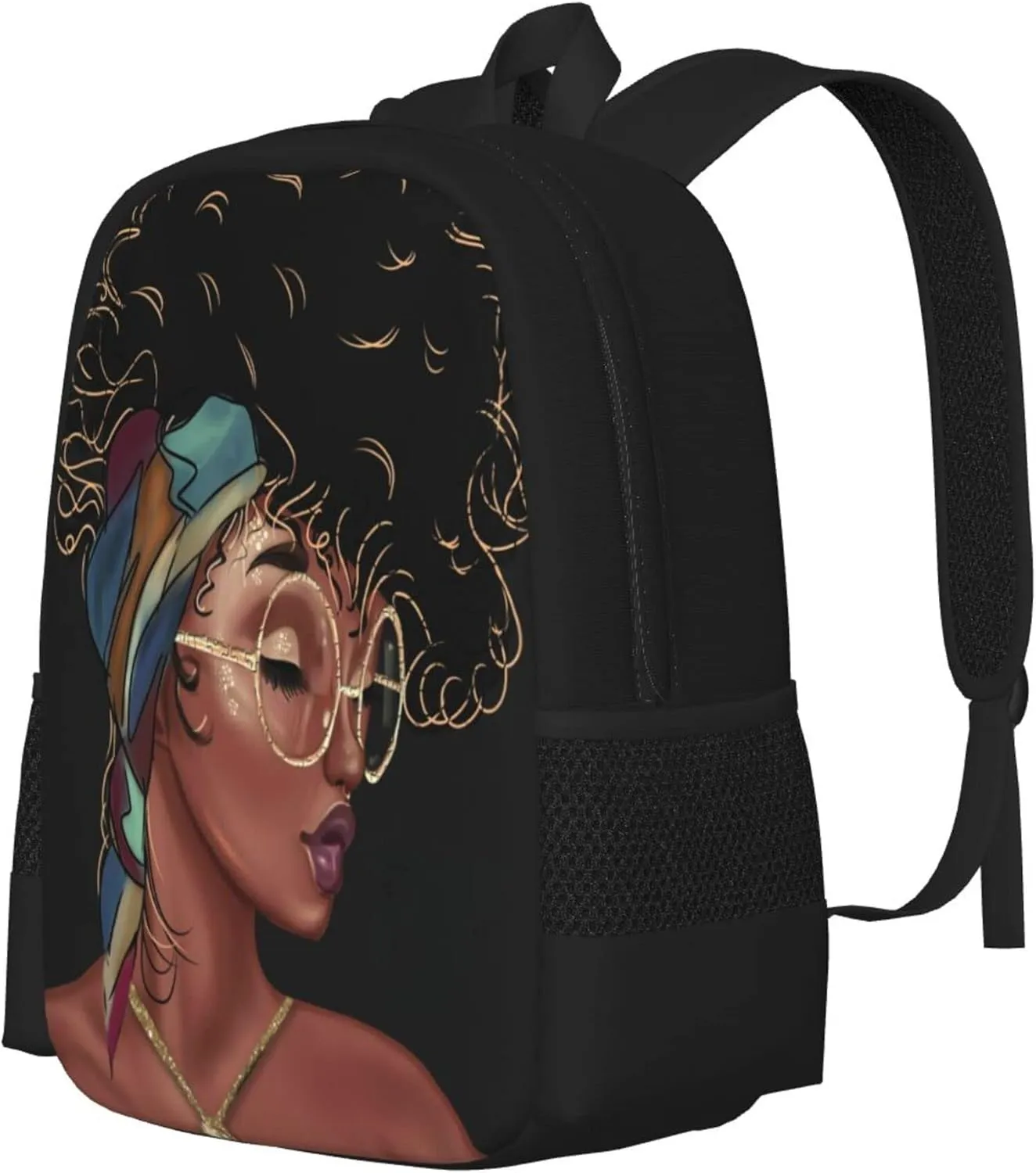Afro Black Girl Backpack Laptop Backpack African Bookbag for Teen Women School Students Office 17 Inch