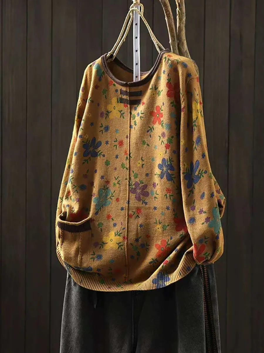Amorette® | Cozy Botanical Print Pullover