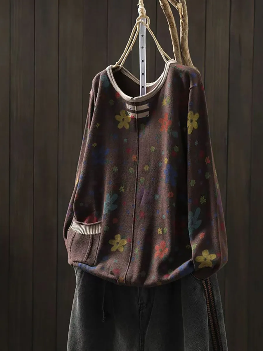 Amorette® | Cozy Botanical Print Pullover