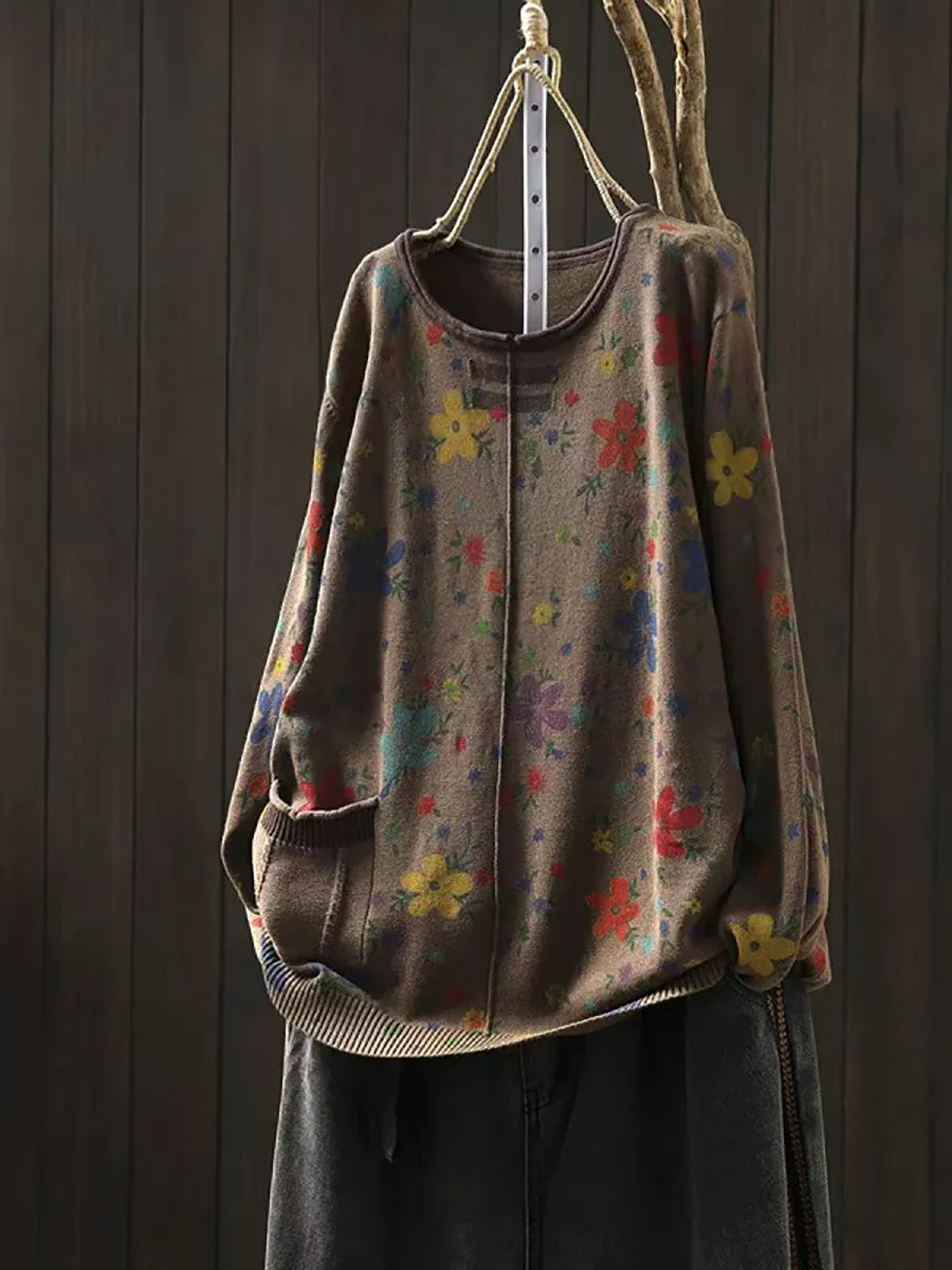 Amorette® | Cozy Botanical Print Pullover