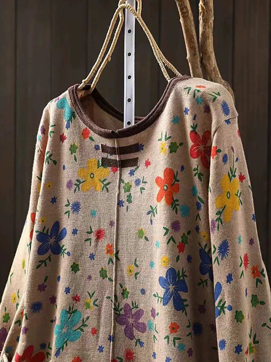 Amorette® | Cozy Botanical Print Pullover