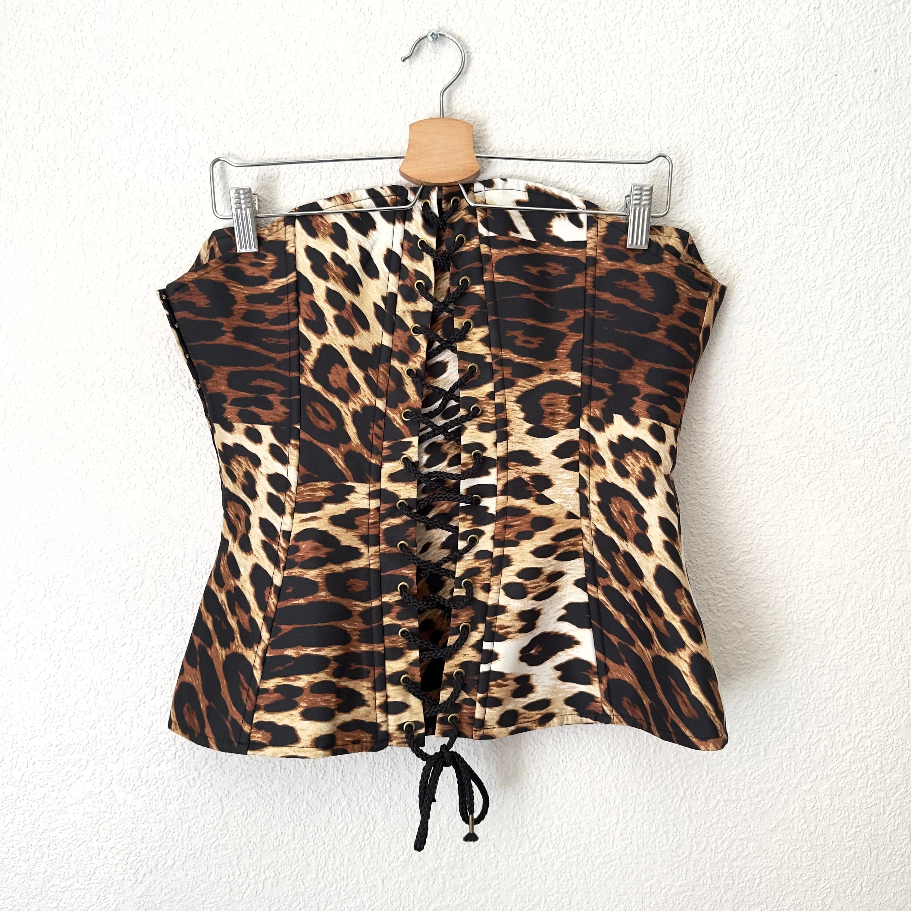 Animal Print Corset Silk Top