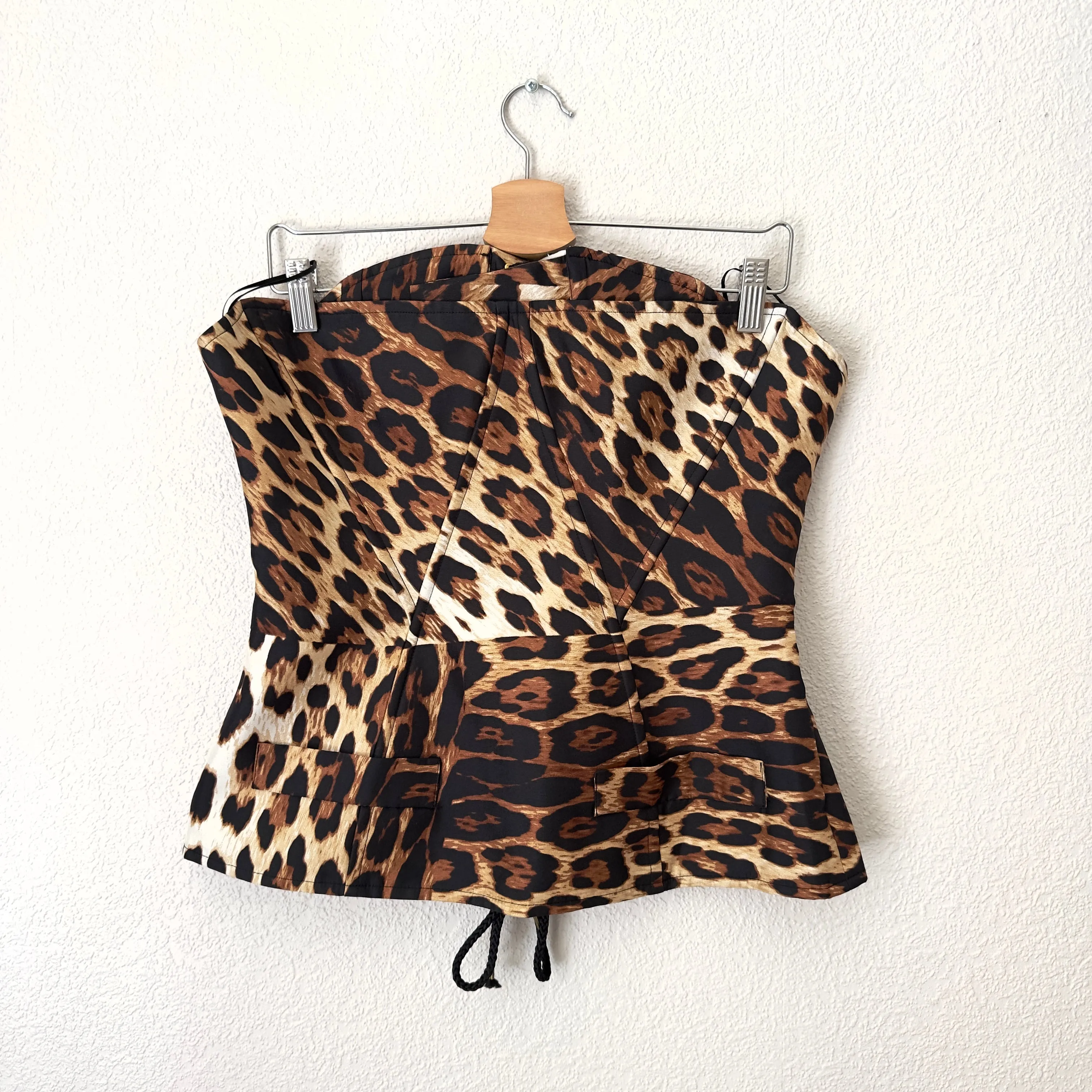 Animal Print Corset Silk Top