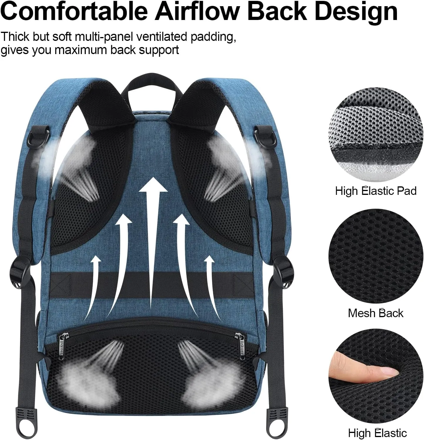 ANKUER Backpacks for Men, Backpack Fits Up 15.6 in Laptop Backpack for Travel, Backpacks with USB Charging Port, Work Business Backpack for School (Blue)