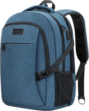 ANKUER Backpacks for Men, Backpack Fits Up 15.6 in Laptop Backpack for Travel, Backpacks with USB Charging Port, Work Business Backpack for School (Blue)