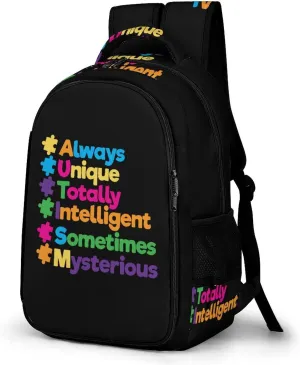 Autism Unique Puzzle Basic Backpack Travel Daypack for Men Women Work Hiking Laptop Bag