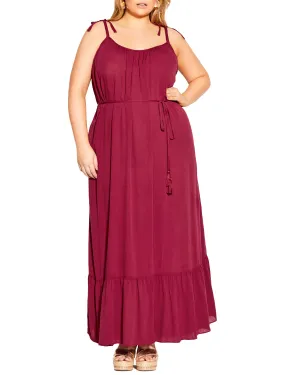 Ayla Tropical Escape Maxi Dress | Burgundy