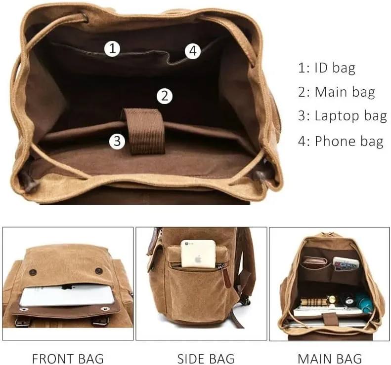 Backpack Canvas Laptop Backpack for Men Women Fashion Women Travel Backpacks
