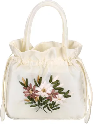 BESPORTBLE Elegant Bag for Women Small Drawstring Clutch Purse with Comfortable Handle for Tea Parties and Weddings Special Occasions