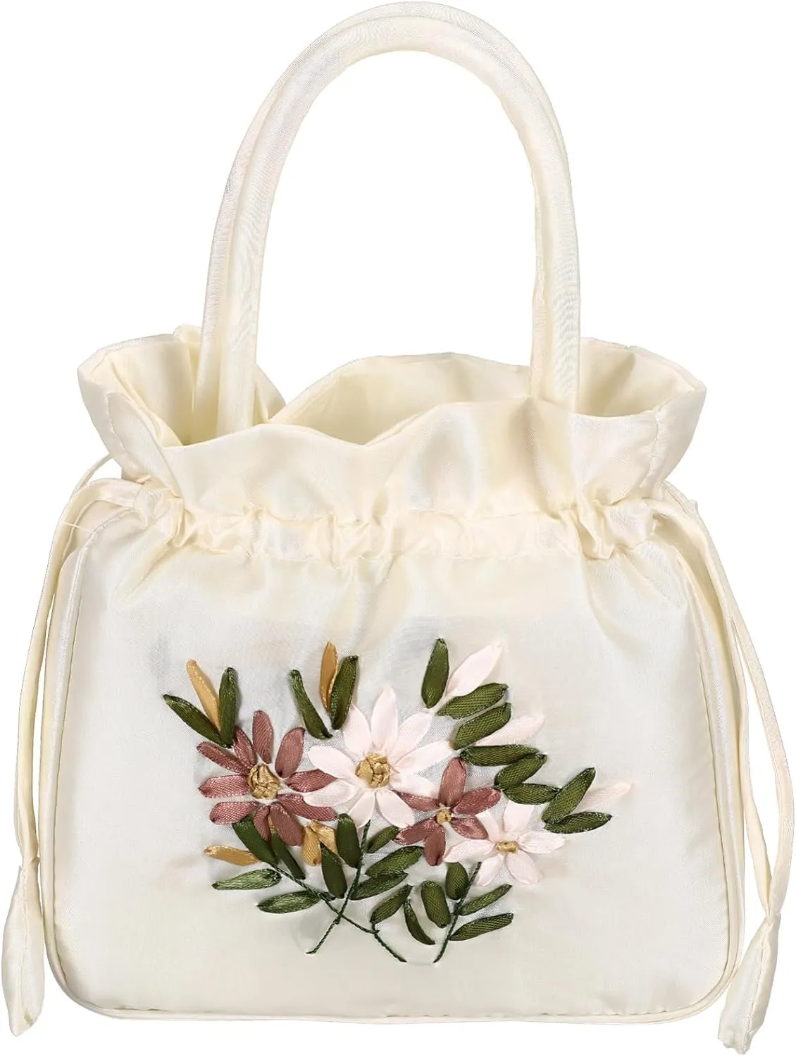 BESPORTBLE Elegant Bag for Women Small Drawstring Clutch Purse with Comfortable Handle for Tea Parties and Weddings Special Occasions