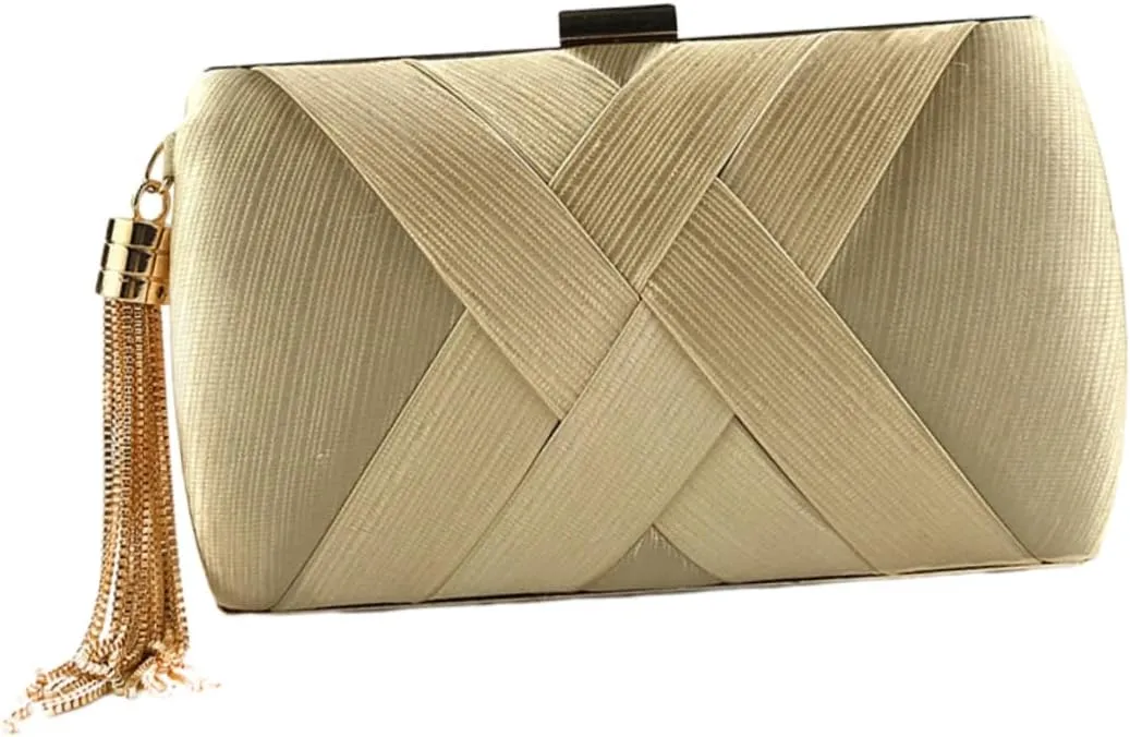 BESTYASH Evening Handbag Clutch Bag for Wedding Guest Women's Purse Beige Satchel Purse