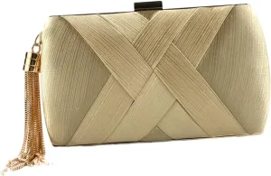 BESTYASH Evening Handbag Clutch Bag for Wedding Guest Women's Purse Beige Satchel Purse