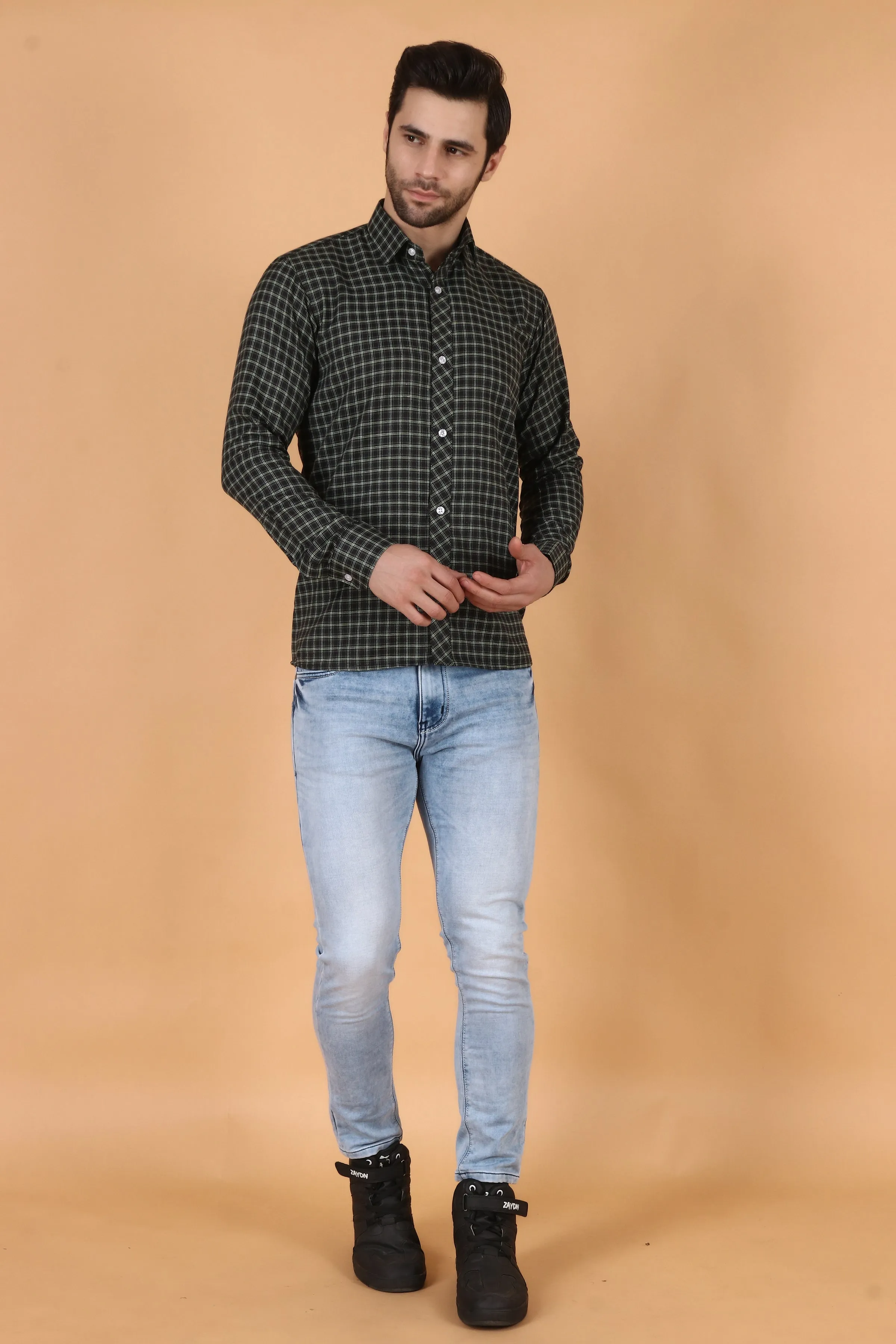 Black Checked Woollen Shirt
