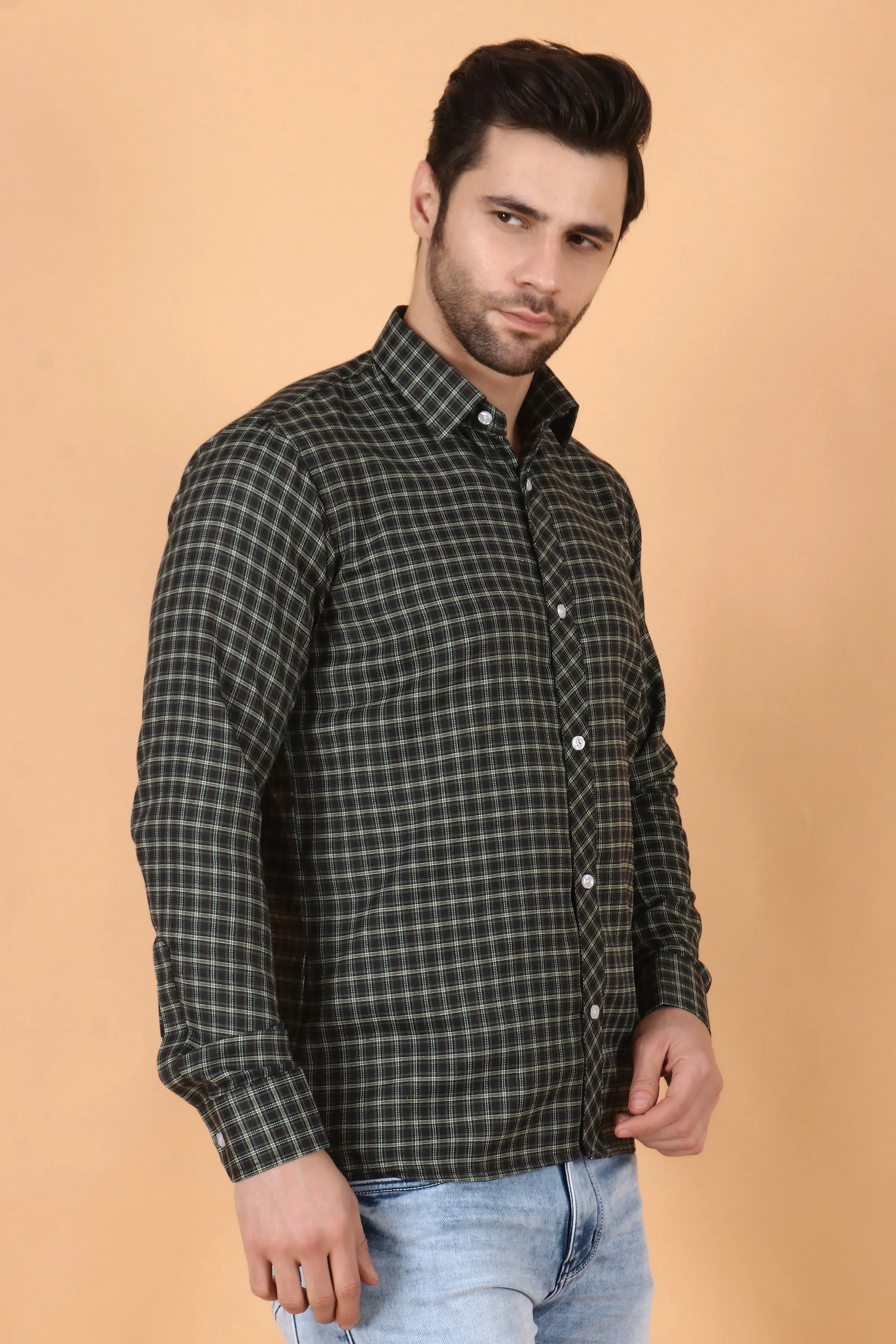 Black Checked Woollen Shirt