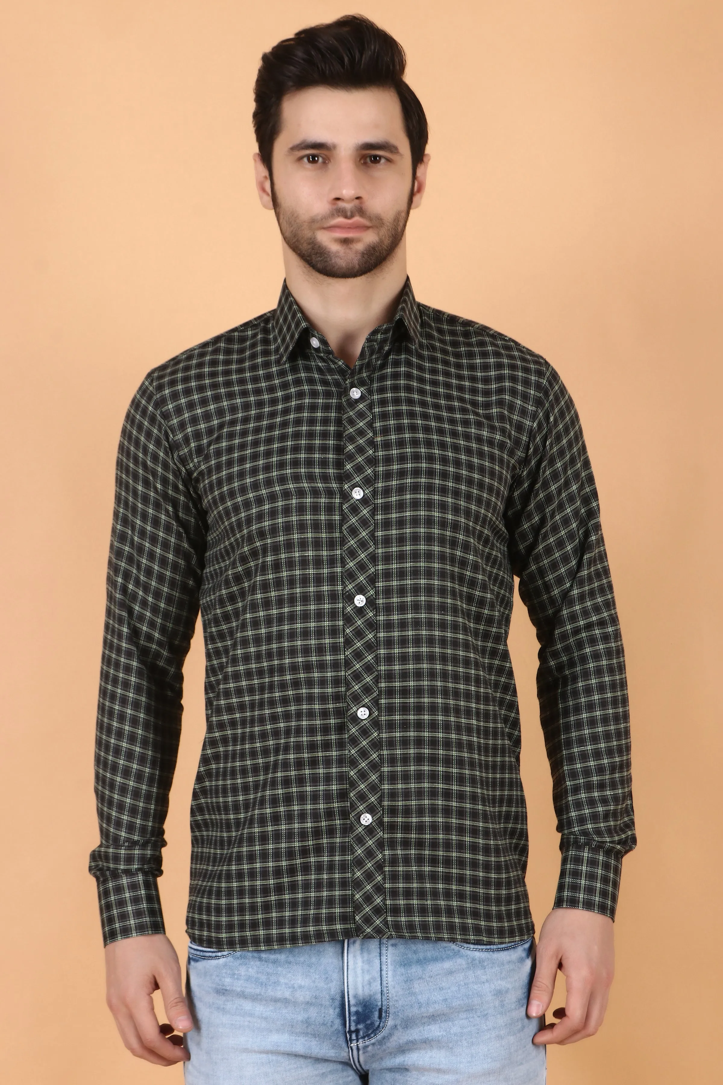 Black Checked Woollen Shirt