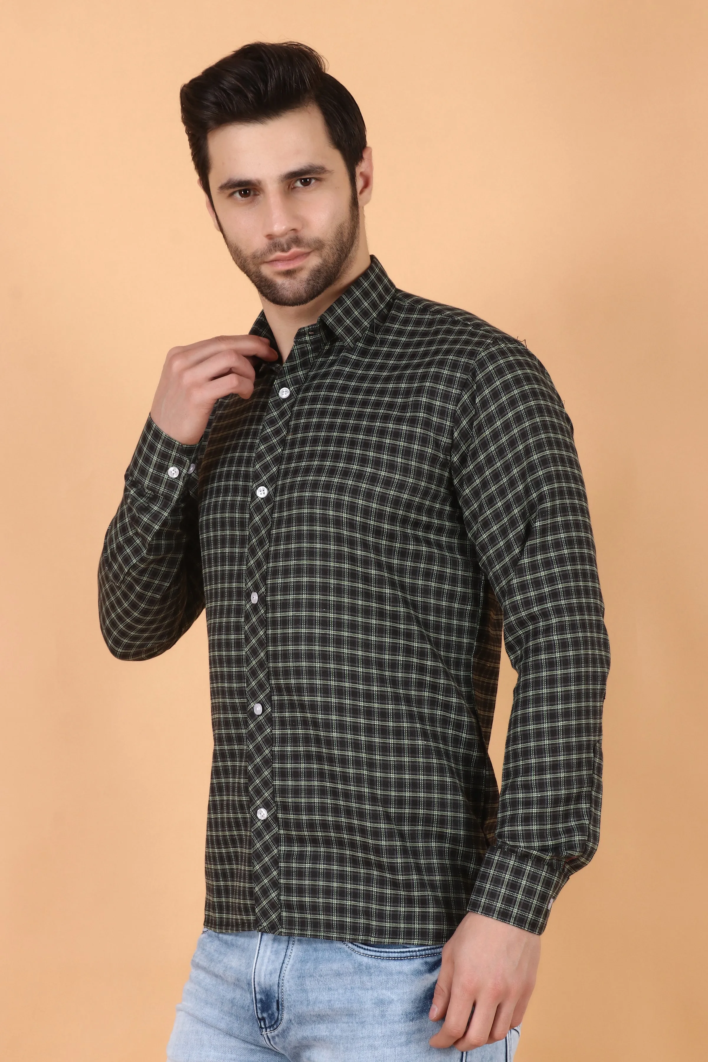 Black Checked Woollen Shirt