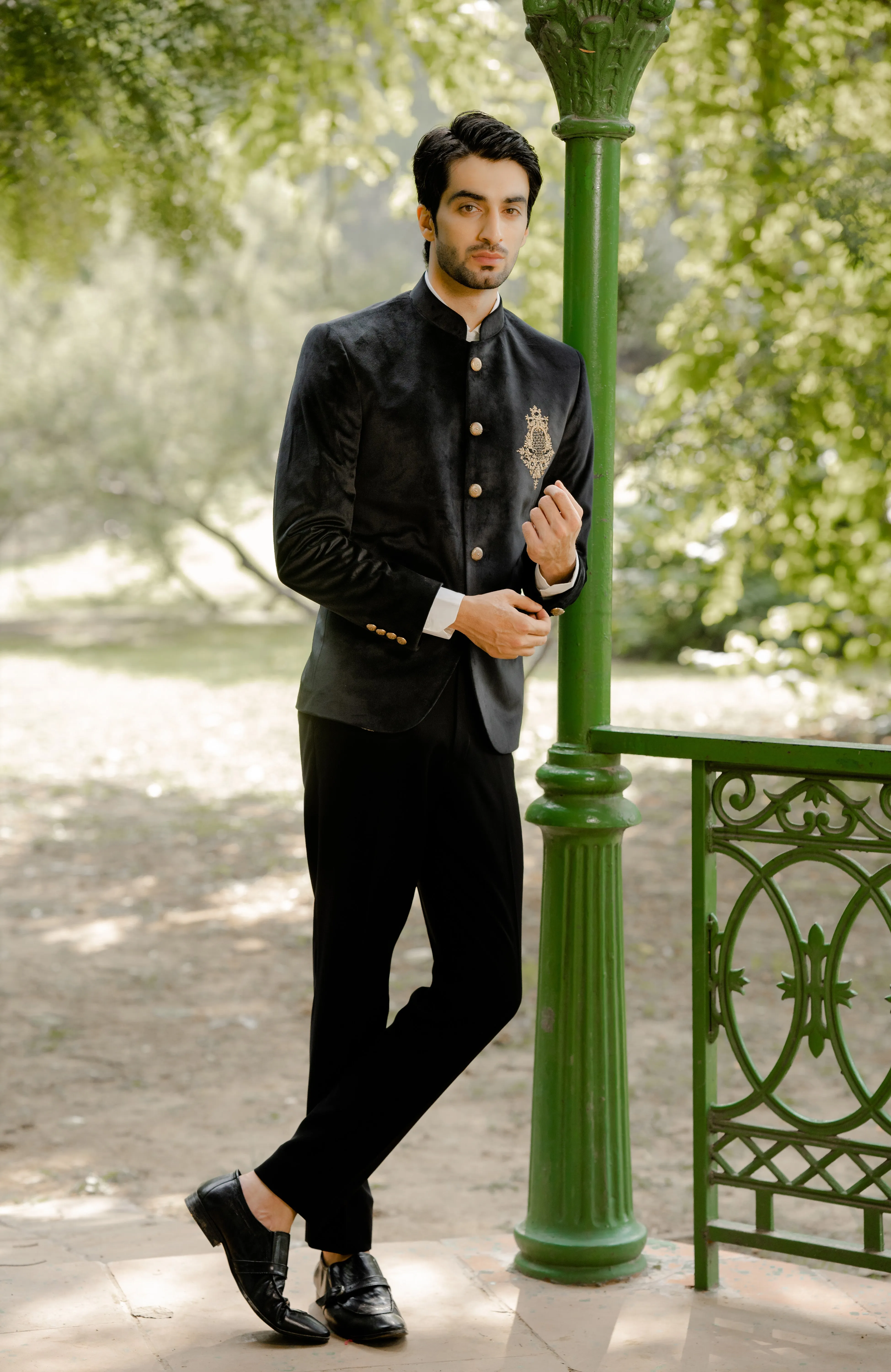 Black Velvet Bandhgala