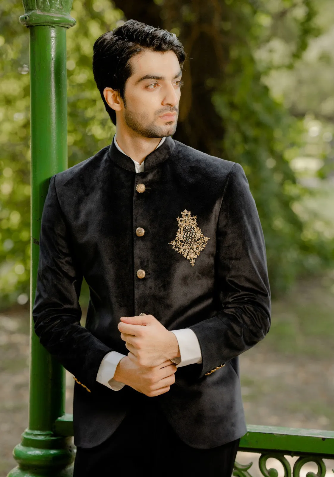 Black Velvet Bandhgala