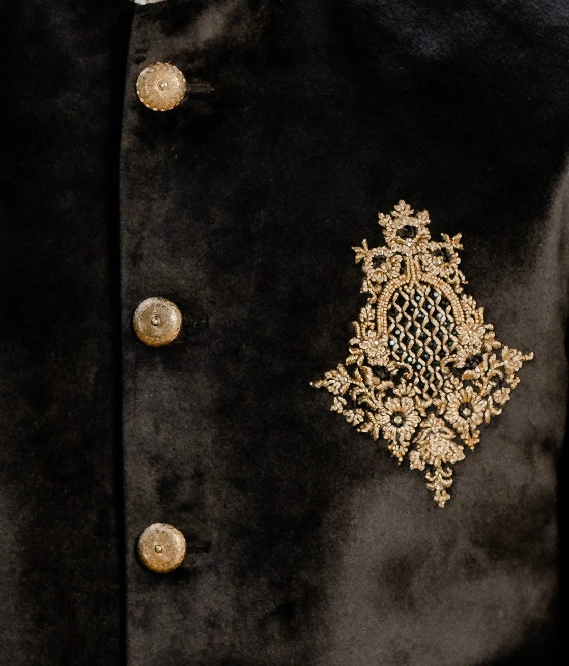 Black Velvet Bandhgala