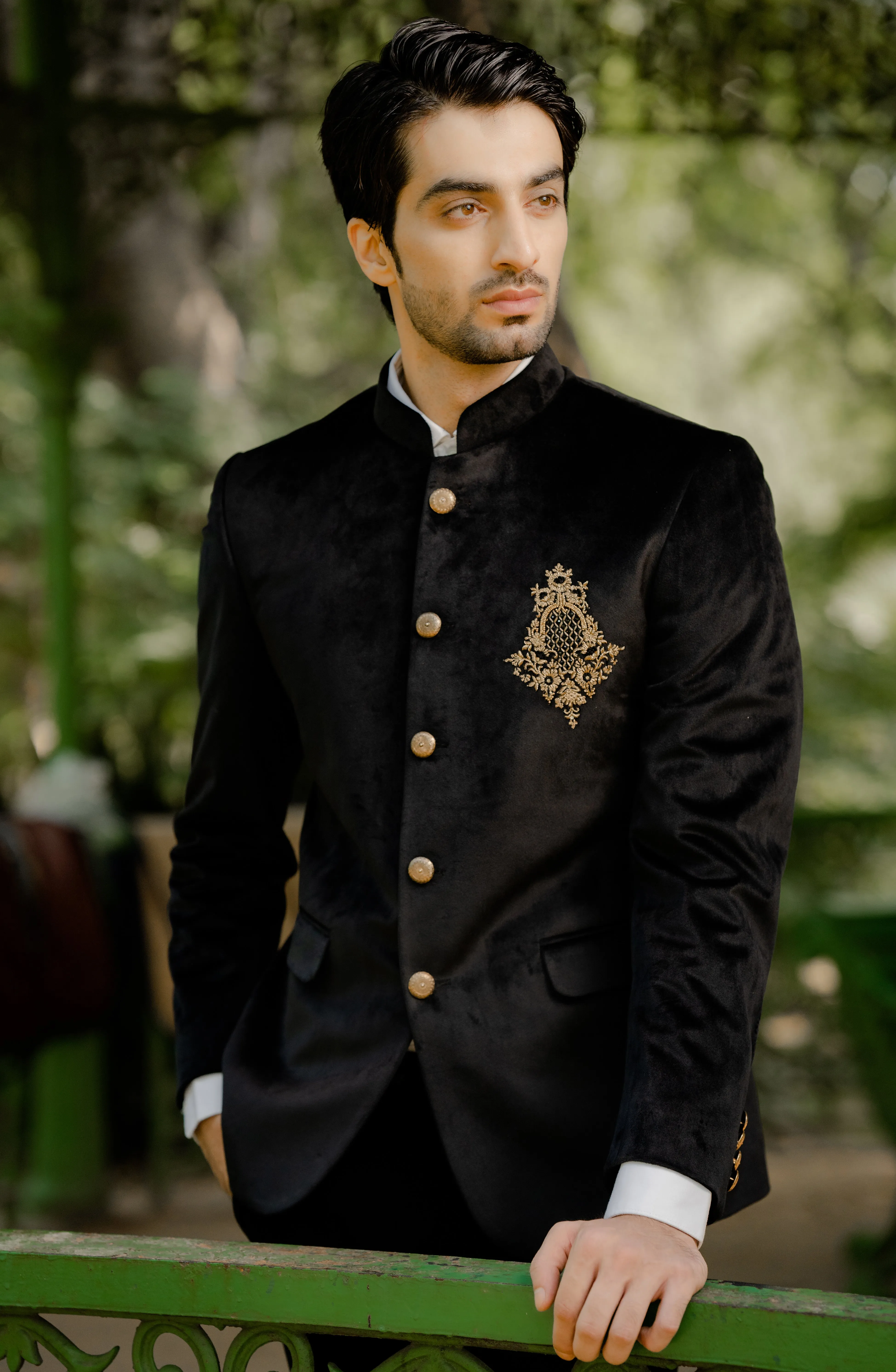 Black Velvet Bandhgala