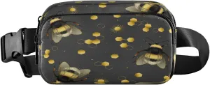 Blebee Pattern Belt Bag for Women Men Fanny Pack Small Waist Pouch Crossbody Bags for Outdoor Hiking Running Travel