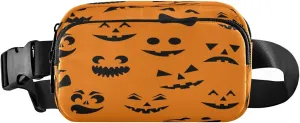 Boccsty Black Halloween Pumpkins Belt Bag for Women Men Fanny Pack Small Waist Pouch Crossbody Bags for Outdoor Hiking Running Travel