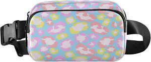 Boccsty Bright Leopard Pattern Belt Bag for Women Men Animal Fanny Pack Small Waist Pouch Crossbody Bags for Outdoor Hiking Running Travel