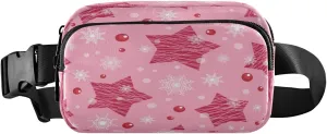 Boccsty Christmas Stars Belt Bag for Women Men Snowflakes Fanny Pack Small Waist Pouch Crossbody Bags for Outdoor Hiking Running Travel