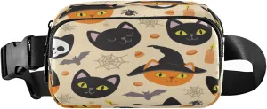 Boccsty Ghost Cat Belt Bag for Women Men Halloween Fanny Pack Small Waist Pouch Crossbody Bags for Outdoor Hiking Running Travel