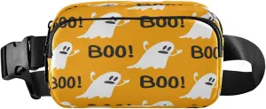 Boccsty Halloween Boo Belt Bag for Women Men Cute Ghosts Fanny Pack Small Waist Pouch Crossbody Bags for Outdoor Hiking Running Travel