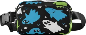 Boccsty Halloween Cartoon Ghosts Belt Bag for Women Men Galaxy Stars Fanny Pack Small Waist Pouch Crossbody Bags for Outdoor Hiking Running Travel